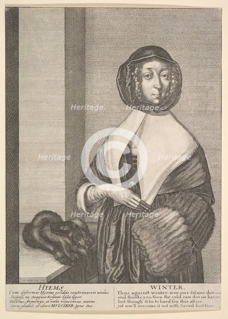 Hyems - Winter (Three-quarter-length seasons), 1641. Creator: Wenceslaus Hollar.