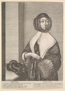 Hyems - Winter (Three-quarter-length seasons), 1641. Creator: Wenceslaus Hollar