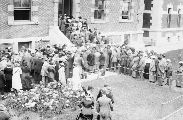 Hygiene Congress delegates, Ellis Island. between c1910 and c1915. Creator: Bain News Service.