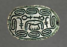 Hyksos Scarab with Foreign King's Name (image 1 of 2), 13th-16th Dynasties (1786-1569 B.C.). Creator: Unknown