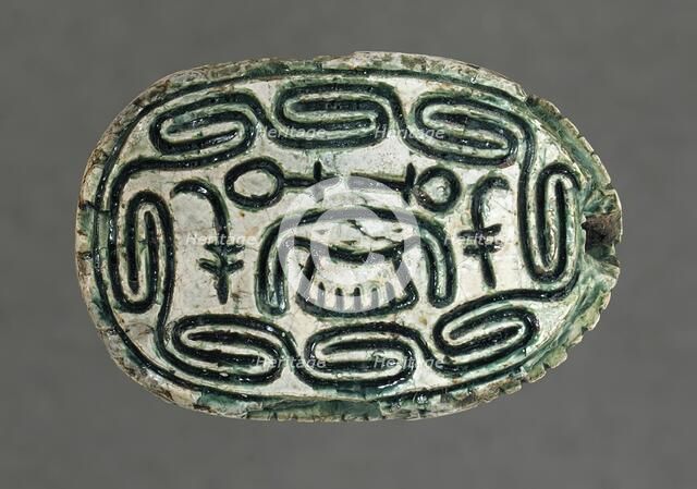 Hyksos Scarab with Foreign King's Name (image 1 of 2), 13th-16th Dynasties (1786-1569 B.C.). Creator: Unknown.