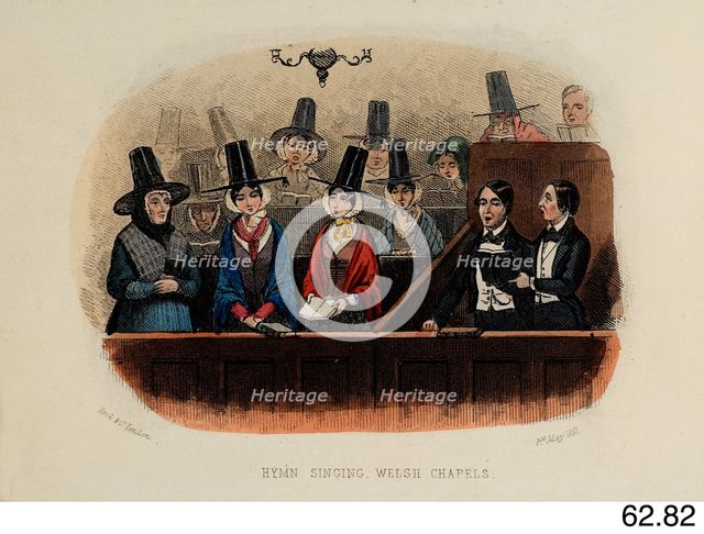 Hymn Singing, Welsh Chapels, c1853. Creator: Rock & Co.