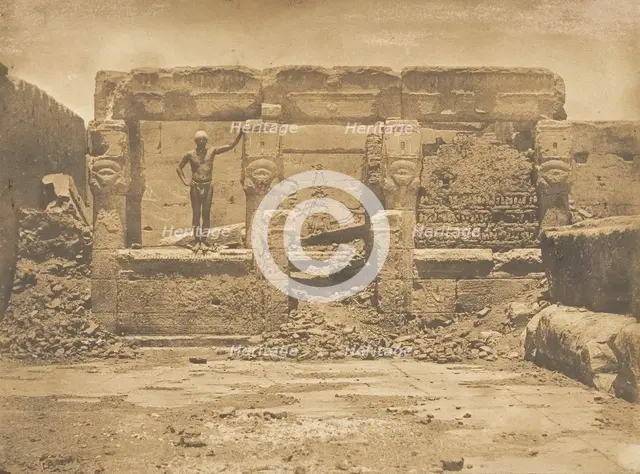 Hypètre d'Athor, sur la Terrasse du grande Temple de Dendérah (Tentyris), 1849-50. Creator: Maxime du Camp.