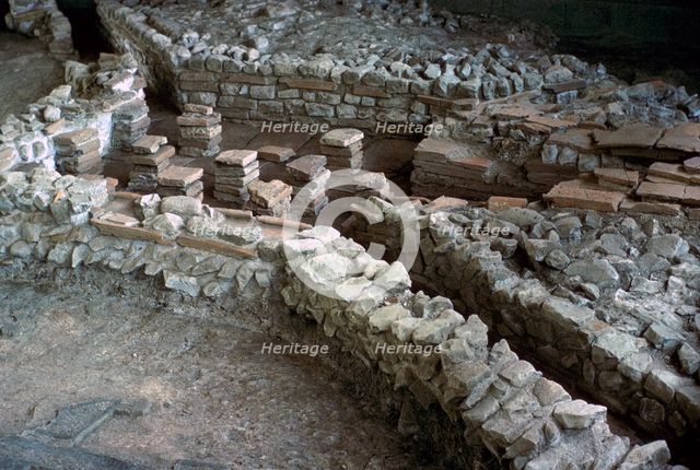 Hypocaust of the Roman Palace at Fishbourne, 3rd century. Artist: Unknown