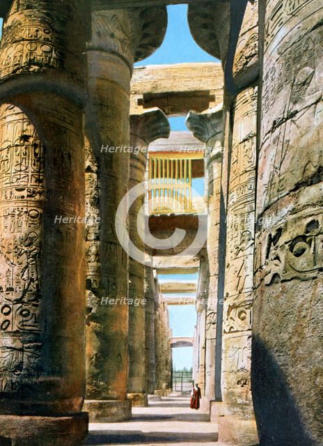 Hypostyle Hall, Karnak Temple complex, Luxor, Egypt, 20th Century. Artist: Unknown