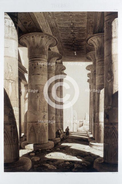 'Hypostyle Hall of the Ramesseum, Thebes', Egypt, 1841. Artist: Himely