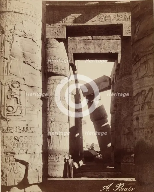 Hypostyle Hall of the Temple of Karnak. Luxor, East Bank, between 1860 and 1903. Creator: Antonio Beato.