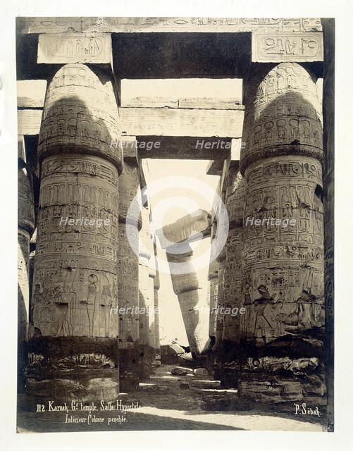 Hypostyle hall, temple of Amun-Re, Karnak, Egypt, 1878. Artist: P Sebah