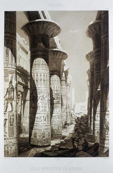 Hypostyle Hall, Thebes, Karnak Egypt, 1841. Artist: Himely