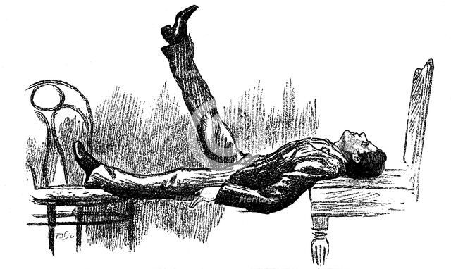 Hypnotised subject in a state of catalepsy, 1891. Artist: Unknown