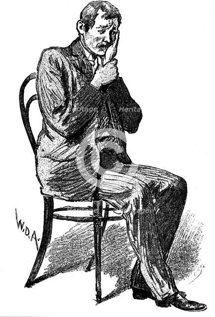 Hypnosis subject suffering from imaginary toothache, 1891. Artist: Unknown