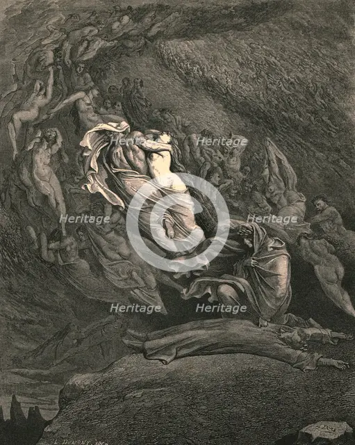 'I through compassion fainting, seem'd not far from death, c1890.  Creator: Gustave Doré.