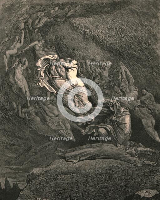 'I through compassion fainting, seem'd not far from death, c1890.  Creator: Gustave Doré.