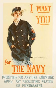 I Want You for the Navy, 1917. Creator: Christy; Howard Chandler (1872-1952)