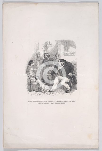 I was deprived of the happiness to pick it up... I saw a hundred times an agile rival offe..., 1843. Creator: Jean Ignace Isidore Gerard.