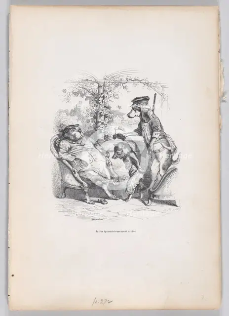 I was ignominiously arrested from Scenes from the Private and Public Life of Animal..., ca. 1837-47. Creator: Pierre Francois Godard.