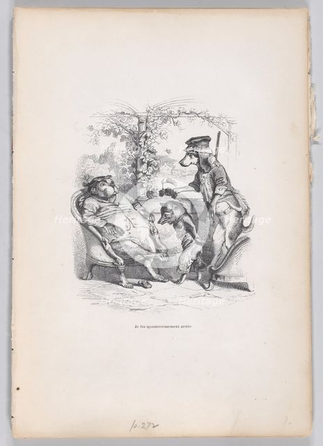 I was ignominiously arrested from Scenes from the Private and Public Life of Animal..., ca. 1837-47. Creator: Pierre Francois Godard.