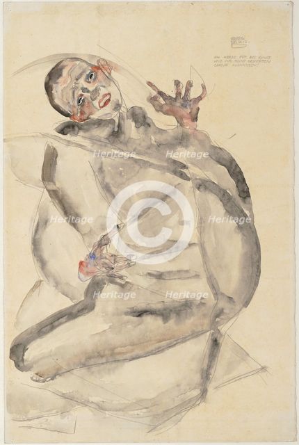 I Will Gladly Endure for Art and My Loved Ones, 1912. Artist: Schiele, Egon (1890–1918)