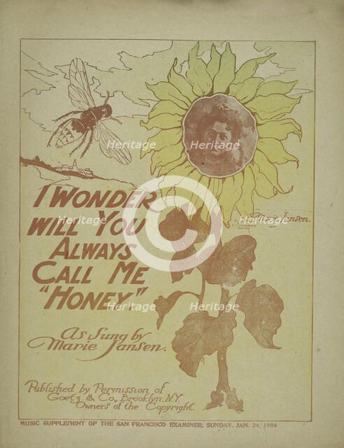 'I wonder will you always call me "honey"', 1900 (Inferred). Creators: Unknown, Elmer Chickering.