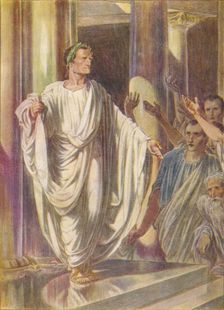 I carry here peace and war: choose, men of Carthage, which ye will c1912 (1912). Artist: Ernest Dudley Heath