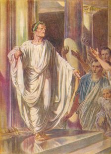 I carry here peace and war: choose, men of Carthage, which ye will c1912 (1912). Artist: Ernest Dudley Heath