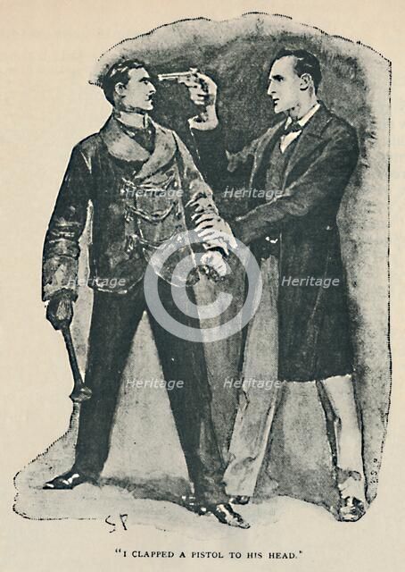 'I Clapped A Pistol To His Head', 1892. Artist: Sidney E Paget.