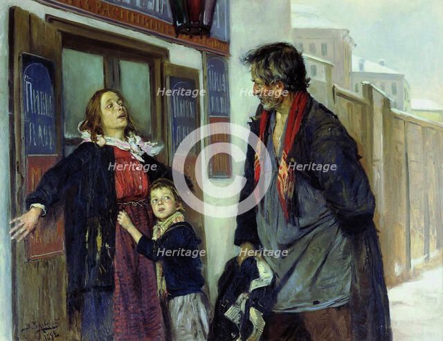 I don't let in!, 1892. Artist: Makovsky, Vladimir Yegorovich (1846-1920)