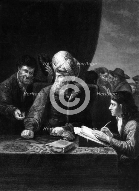 'I do thee no wrong, didst not thou agree with me for a penny', 19th century. Creator: W Holl.