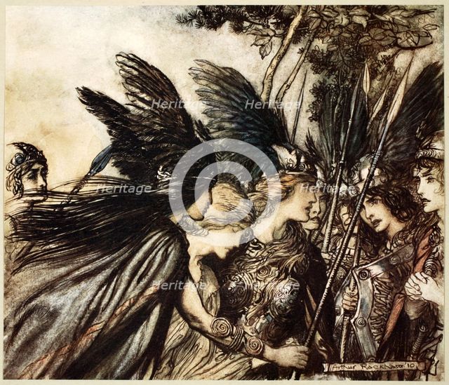 'I flee for the first time and am pursued', 1910.  Creator: Arthur Rackham.