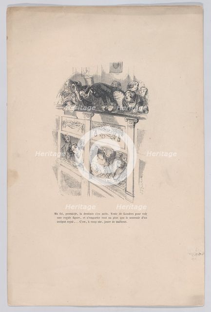 I had come to London to see a royal, but I only saw the back of another person's head. fro..., 1843. Creator: Jean Ignace Isidore Gerard.