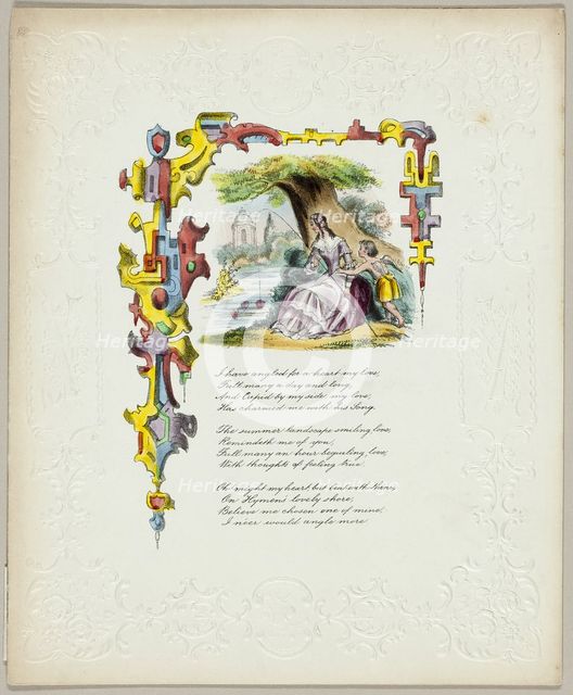 I Have Angled for a Heart My Love (valentine), c. 1840. Creator: George Kershaw.