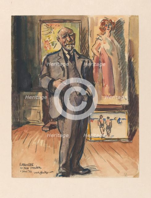 I. Israels in his studio, 1932. Creator: Willy Sluiter.