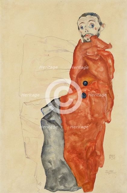 I Love Antitheses. Self-portrait, 1912. Creator: Schiele, Egon (1890-1918).