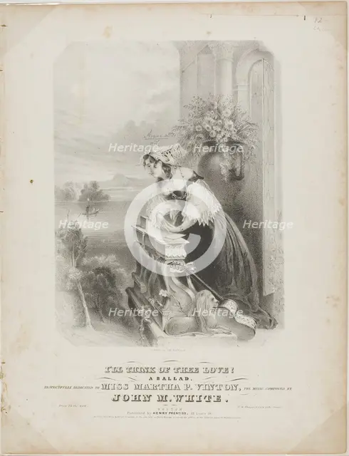 I'll Think of Thee Love!, 1841. Creator: John Henry Bufford.