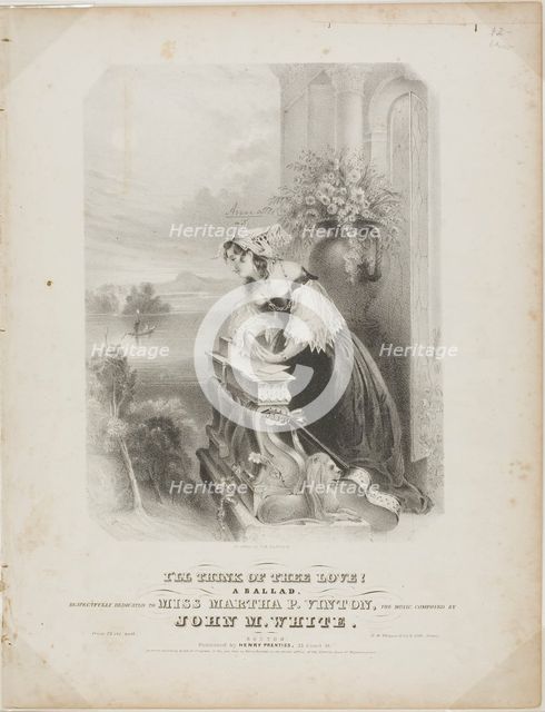 I'll Think of Thee Love!, 1841. Creator: John Henry Bufford.