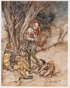 I'll kiss they foot: I'll swear myself thy subject, illustration from The Tempest 1926