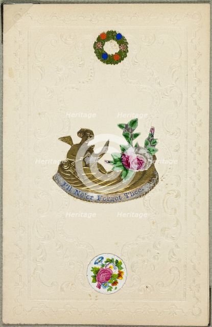 I'll Ne'er Forget Thee (valentine), c.1830. Creator: Unknown.