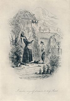 I Make Myself Known to My Aunt. Etching from David Copperfield' c1840-1880, (1923). Artist: Hablot Knight Browne