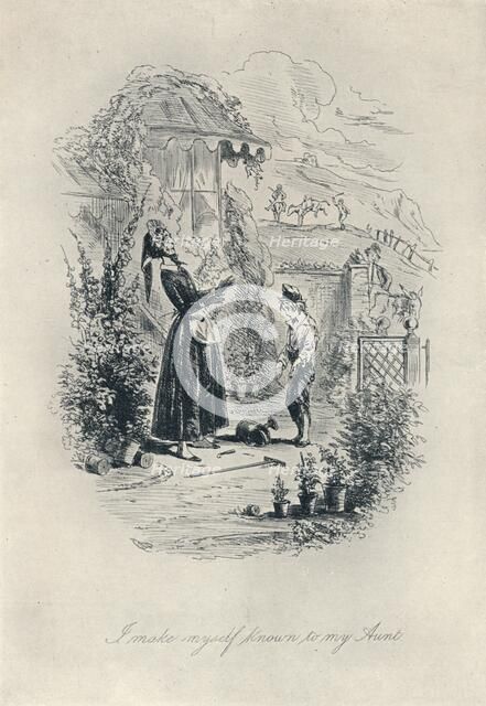 'I Make Myself Known to My Aunt. Etching from 'David Copperfield'', c1840-1880, (1923). Artist: Hablot Knight Browne.