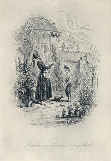 I Make Myself Known to My Aunt. Etching from David Copperfield' c1840-1880, (1923). Artist: Hablot Knight Browne