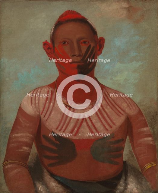 I-o-wáy, One of Black Hawk's Principal Warriors, 1832. Creator: George Catlin.