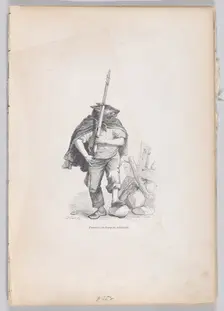 I saw a wolf standing guard from Scenes from the Private and Public Life of Animals..., ca. 1837-47. Creator: Andrew Best Leloir