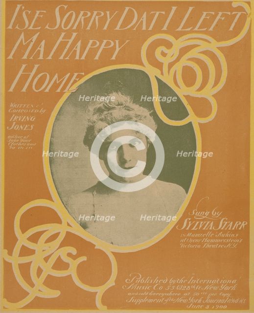 'I'se sorry dat I left ma happy home', 1900.  Creator: Unknown.