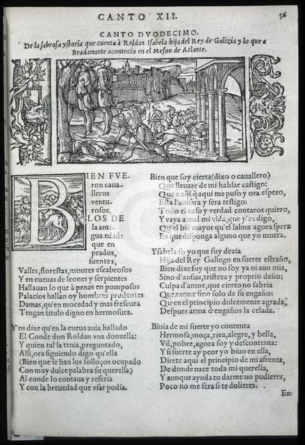 I sing twelve and engraving of the rare edition of 'Orlando Furioso', 1557-1558. Creator: Ariosto, Ludovico (1474 - 1533).