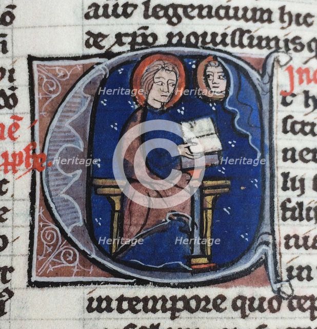 I'm reading the Letters of Abelard and Heloise. From the Bible moralisée, 13th century. Artist: Anonymous  