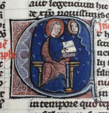 I'm reading the Letters of Abelard and Heloise. From the Bible moralisée, 13th century. Artist: Anonymous