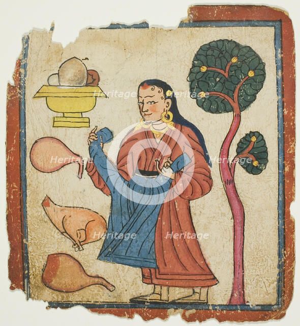 Image from a Set of Initiation Cards (Tsakali), 14th/15th century. Creator: Unknown.