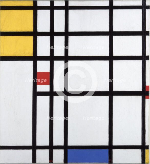 Image II 1936-43 with yellow, red and blue, 1936-1943. Creator: Mondrian, Piet (1872-1944).