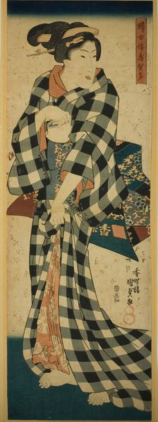 Image of a Japanese Woman (Fujo Yamato sugata), c. 1830/35. Creator: Utagawa Kunisada