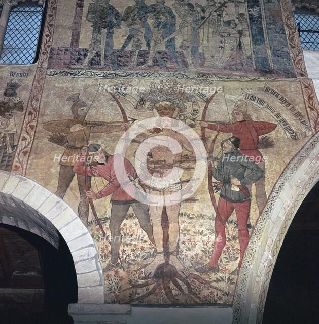 Image of the martyrdom of St Edmund, 9th century. Artist: Unknown